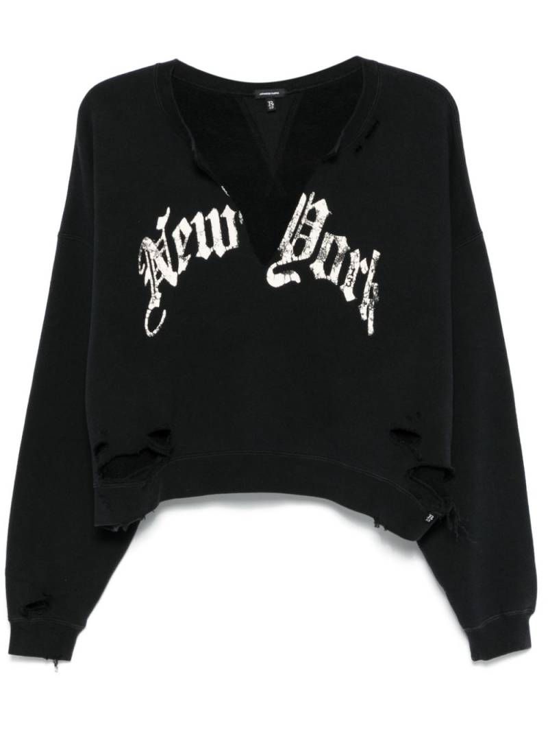 R13 New York cropped sweatshirt - Black von R13