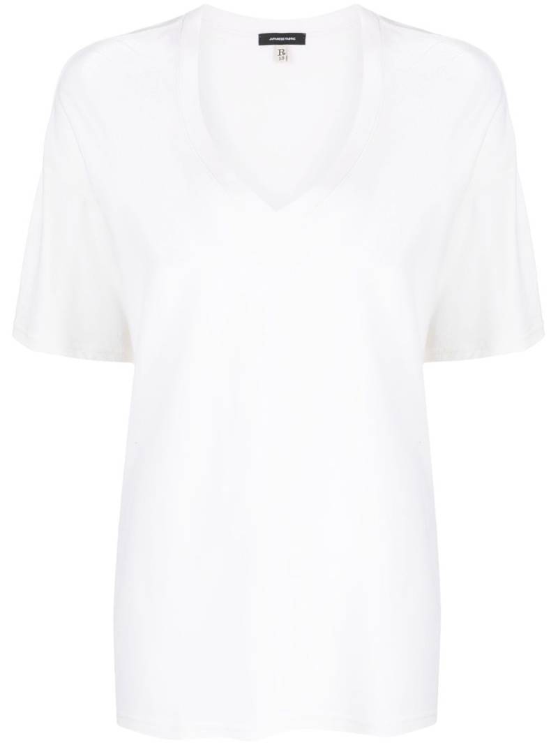 R13 V-neck short-sleeved T-shirt - White von R13