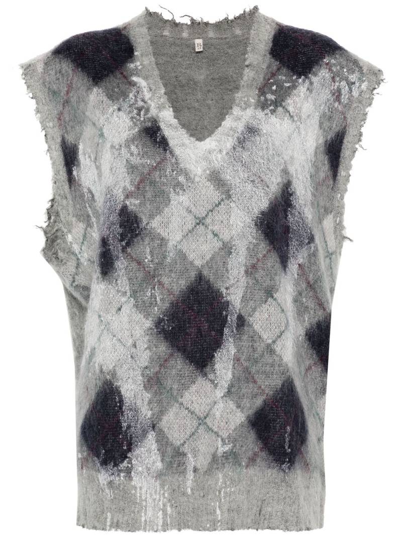 R13 argyle-knit vest - Grey von R13