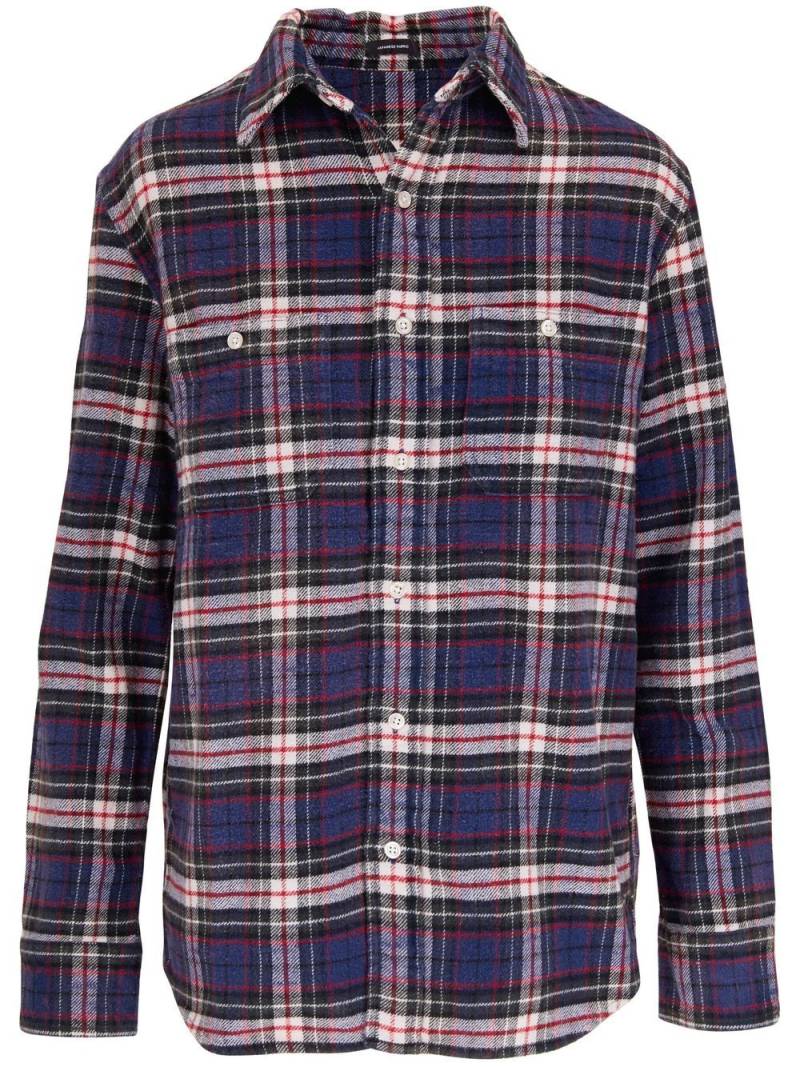 R13 check button-up shirt - Blue von R13