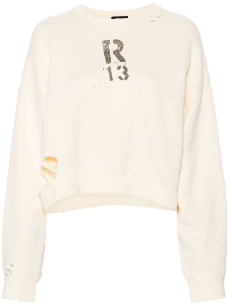 R13 cropped sweatshirt - Neutrals von R13