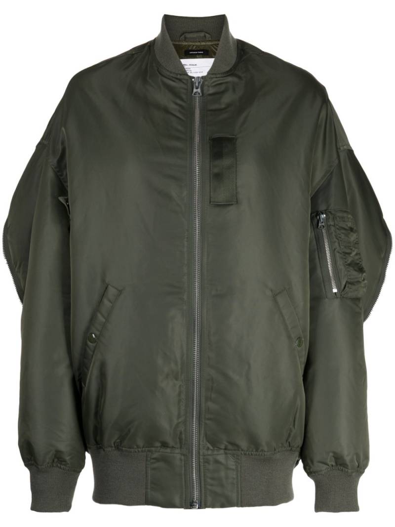 R13 decorative-zip detailing bomber jacket - Green von R13