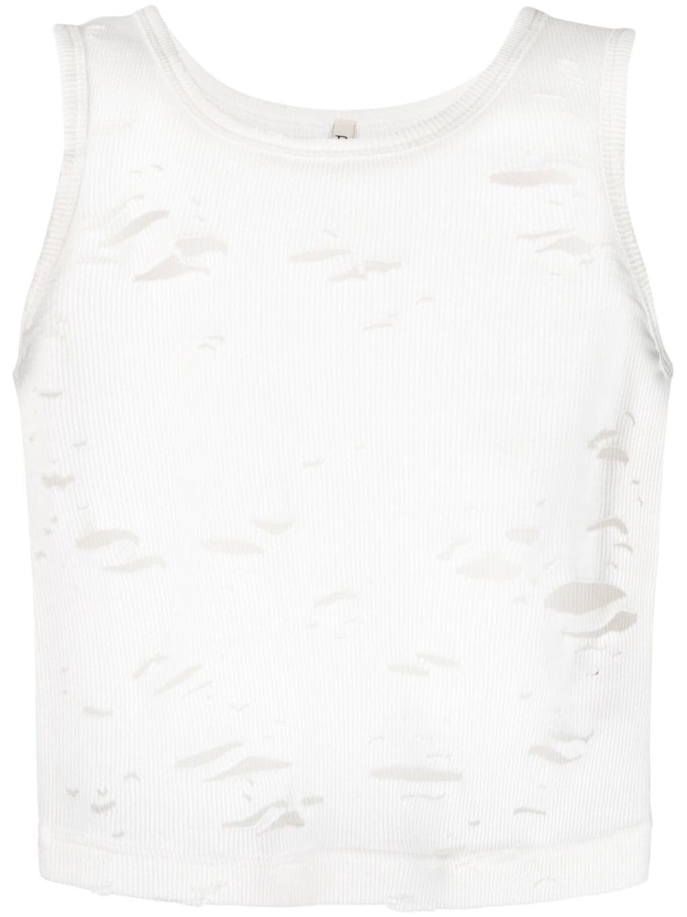 R13 destroyed tank top - White von R13