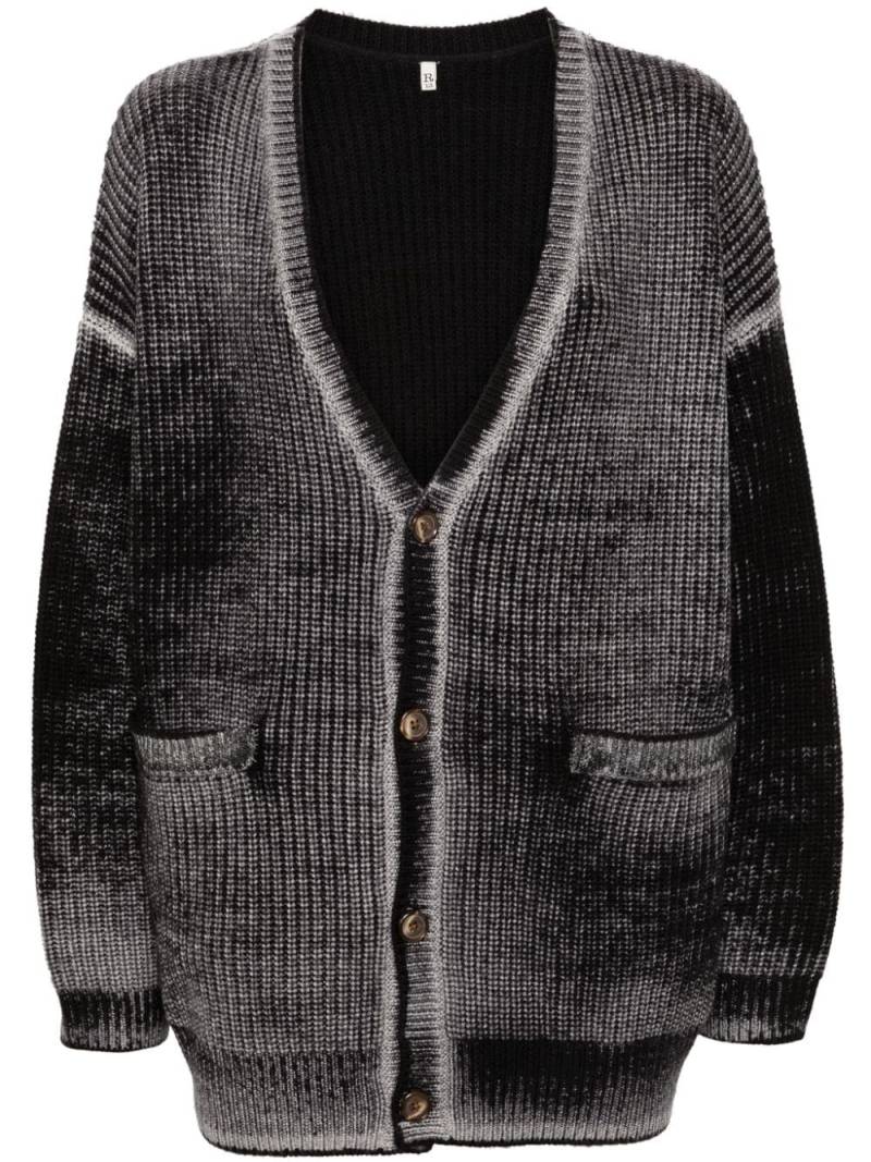 R13 faded-effect cardigan - Black von R13