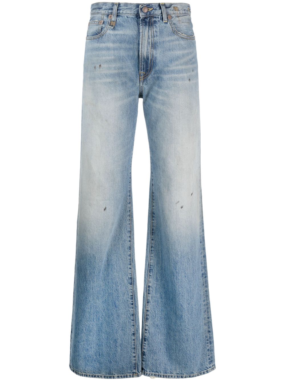 R13 high-rise stonewashed wide-leg jeans - Blue von R13