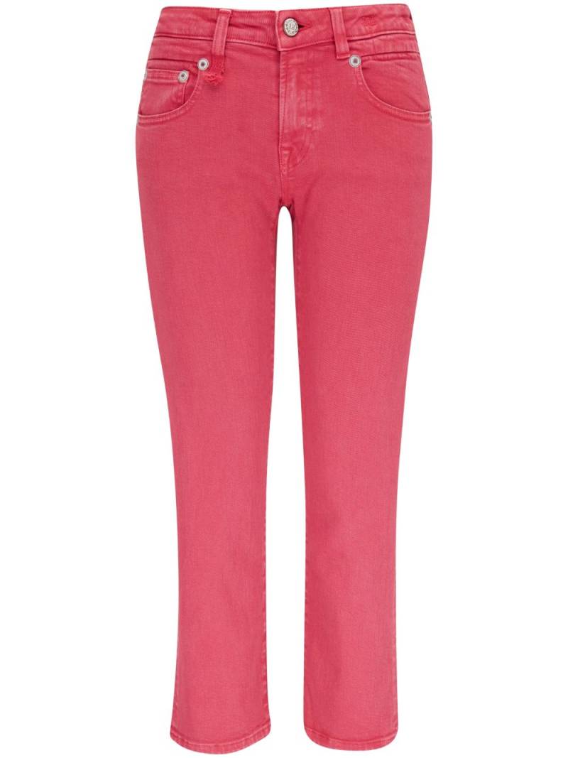 R13 logo-patch cropped jeans - Pink von R13