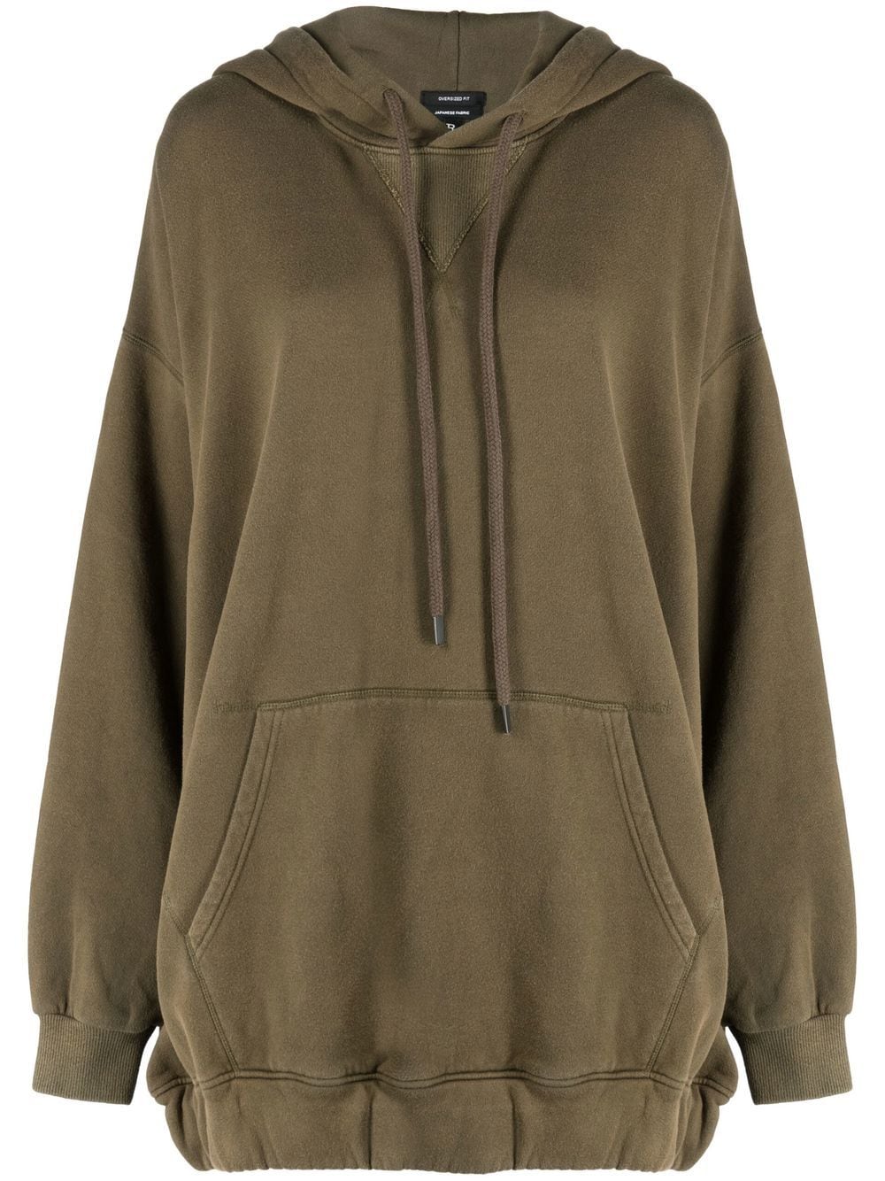 R13 longline drawstring hoodie - Green von R13