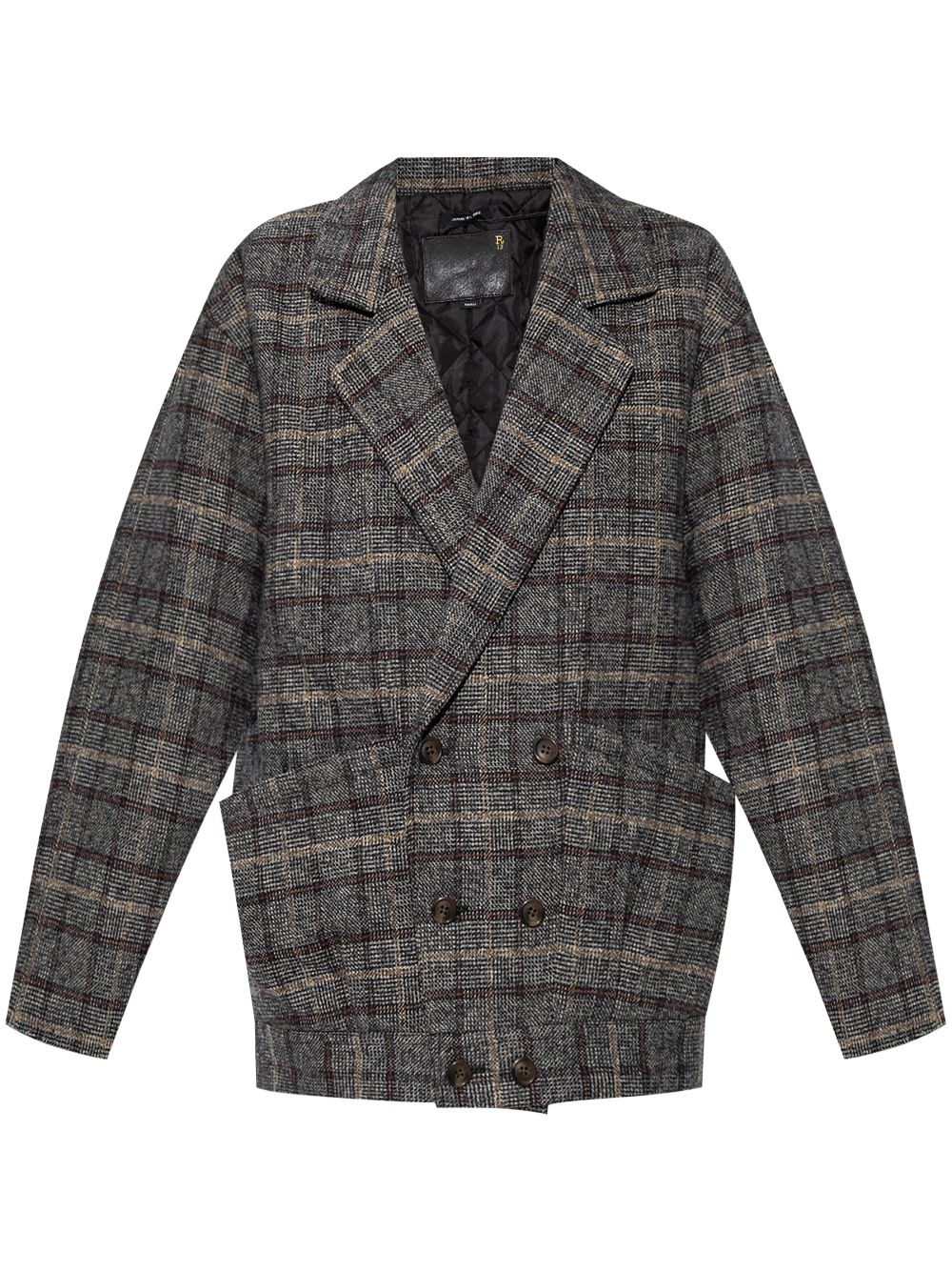 R13 plaid-check double-breasted blazer - Grey von R13