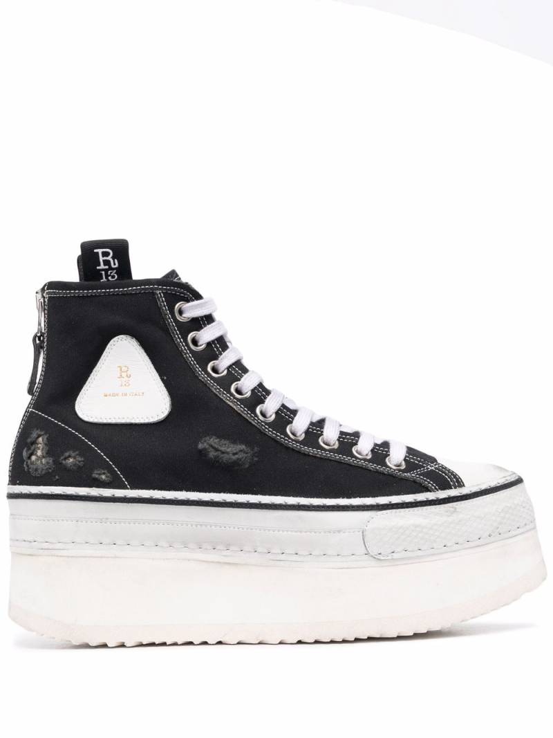 R13 platform high-top sneakers - Black von R13