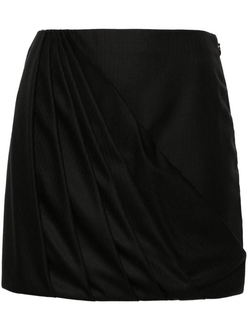 RACIL draped wool miniksirt - Black von RACIL