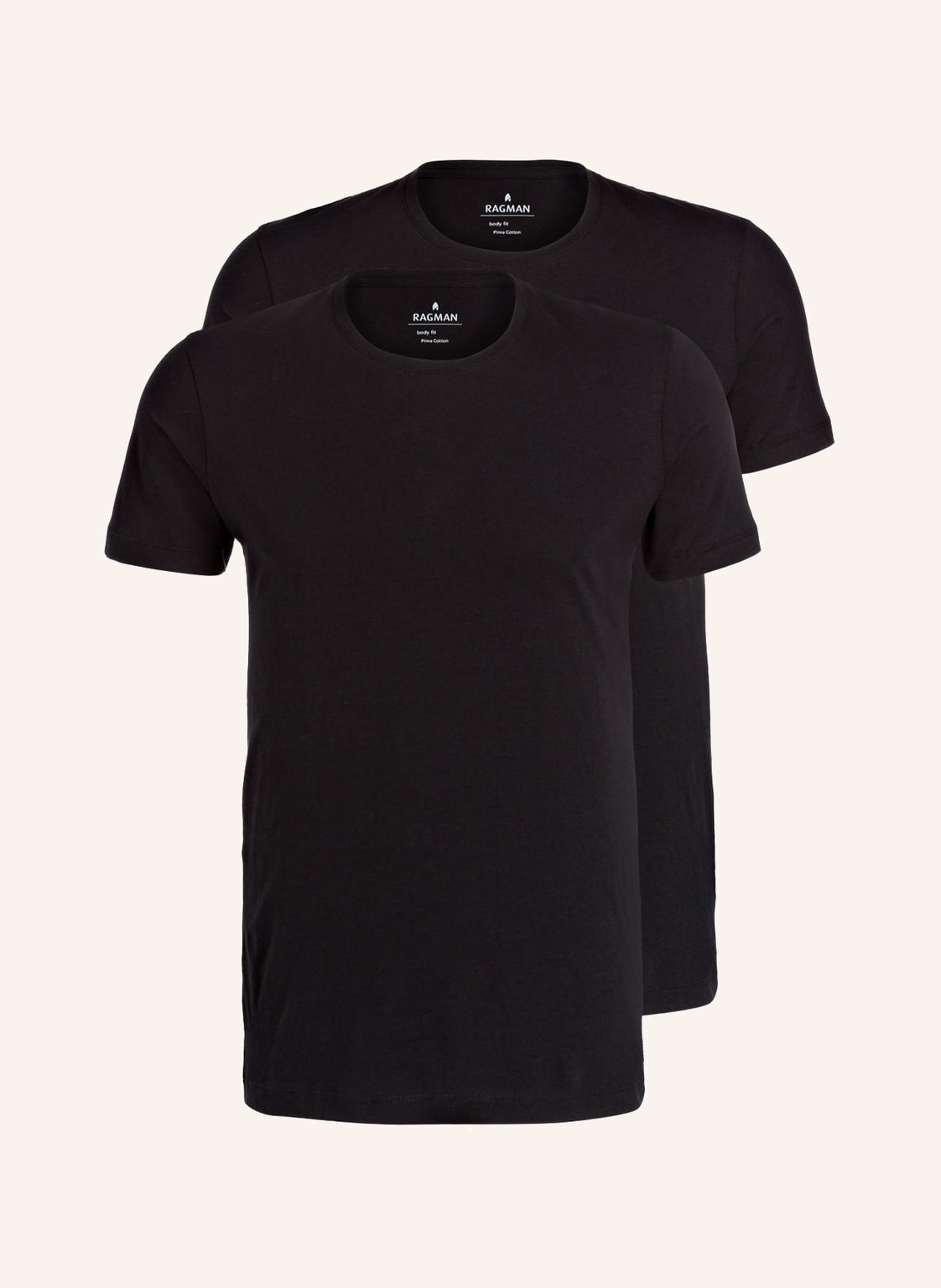 Ragman 2er-Pack T-Shirts schwarz Ragman 2er-Pack T-Shirts schwarz von RAGMAN