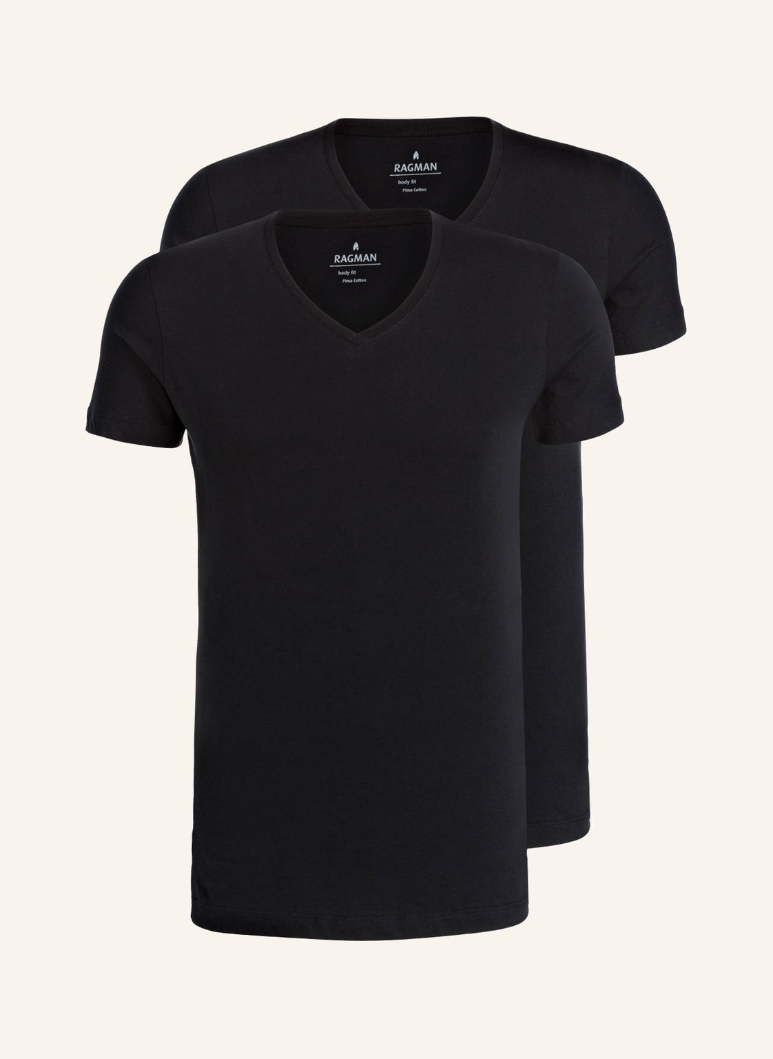 Ragman 2er-Pack V-Shirts schwarz Ragman 2er-Pack V-Shirts schwarz von RAGMAN