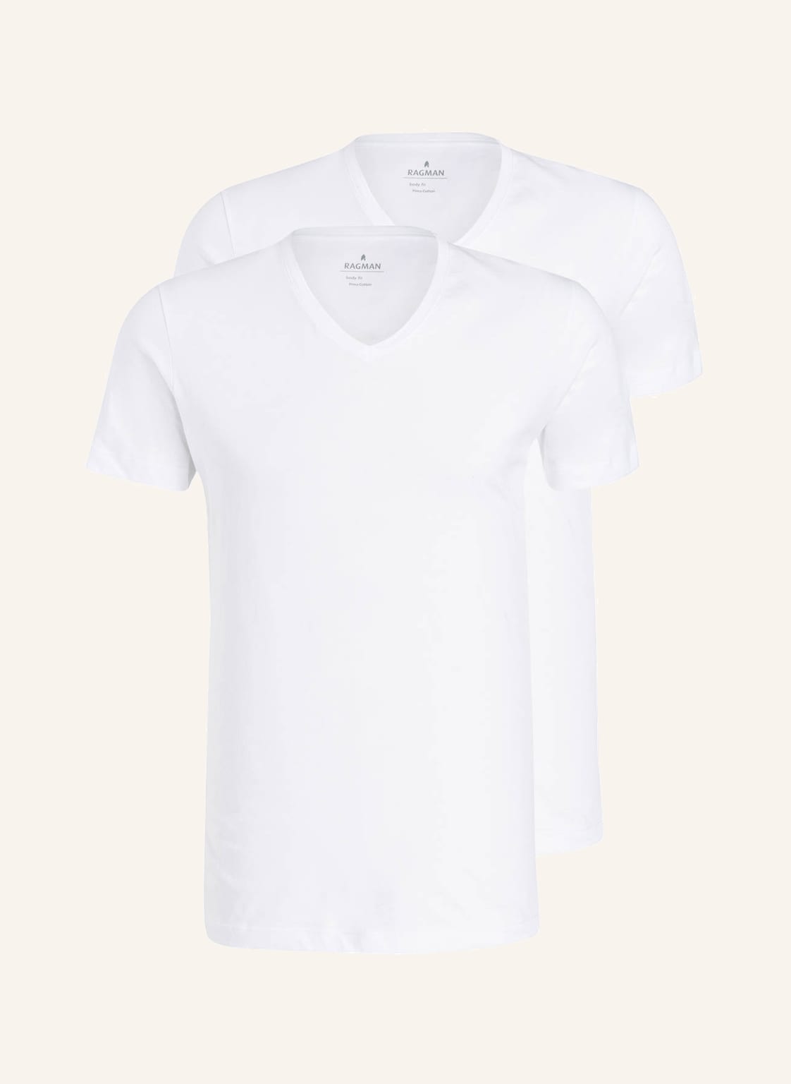 Ragman 2er-Pack V-Shirts weiss Ragman 2er-Pack V-Shirts weiss von RAGMAN