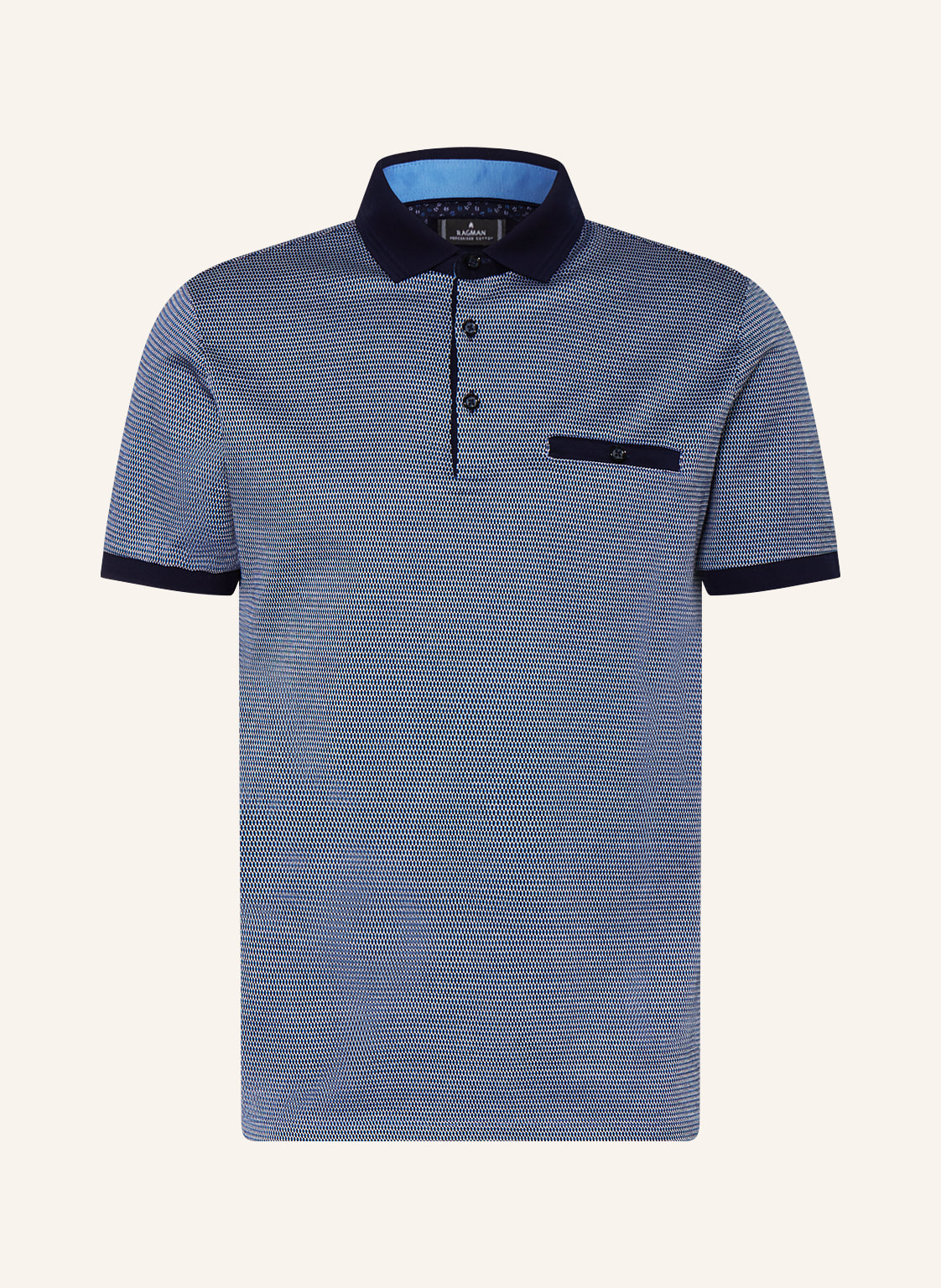 Ragman Jersey-Poloshirt blau von RAGMAN