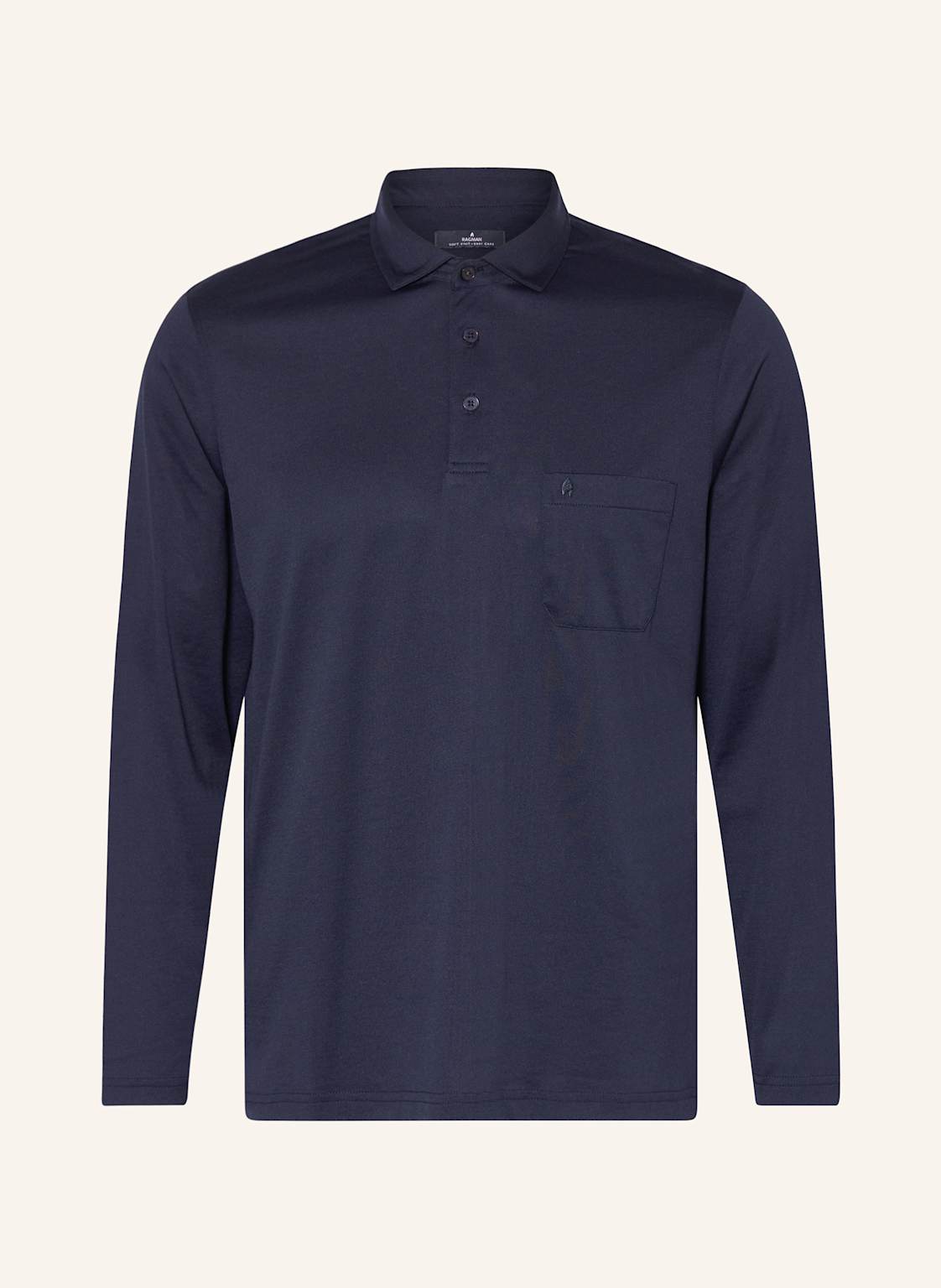 Ragman Jersey-Poloshirt blau von RAGMAN