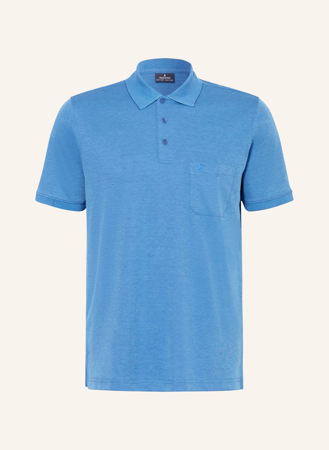 Ragman Piqué-Poloshirt blau von RAGMAN