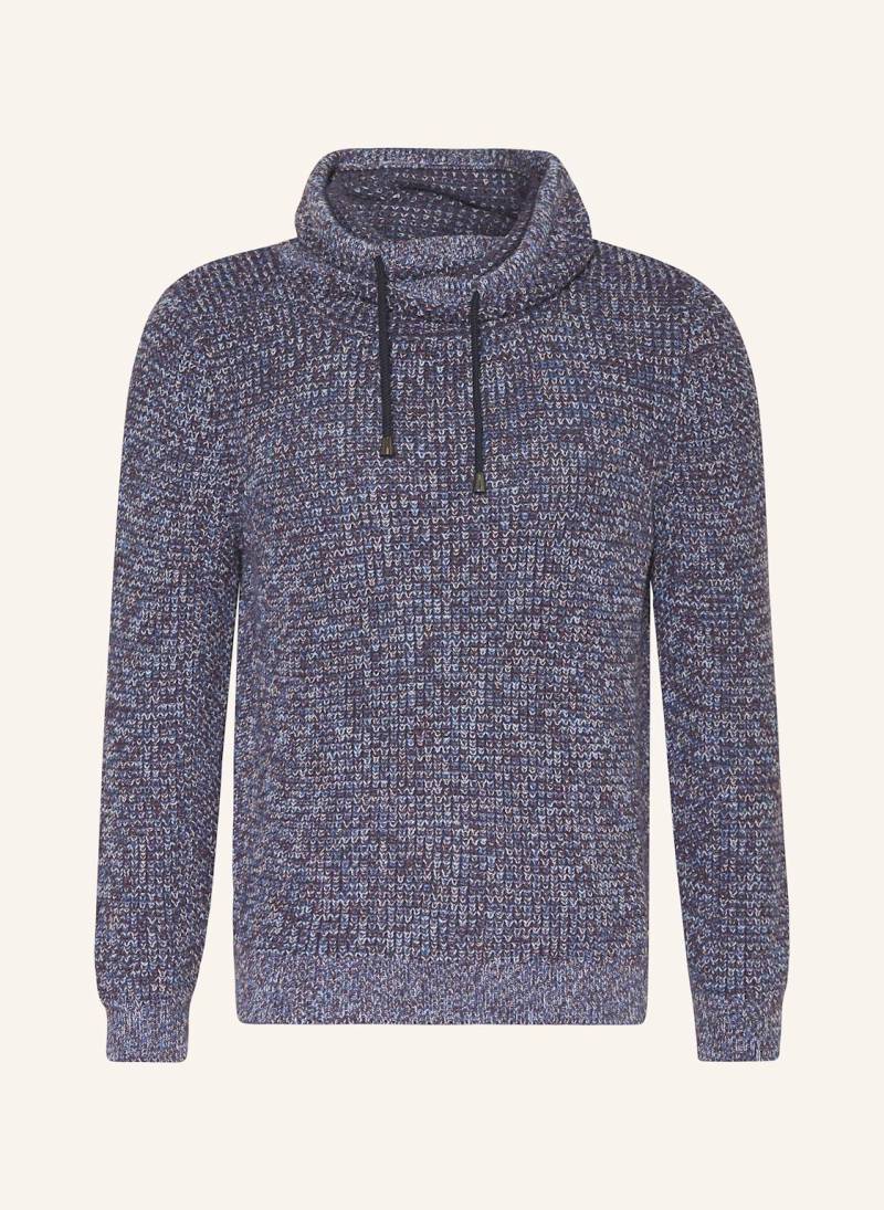 Ragman Strick-Hoodie blau von RAGMAN