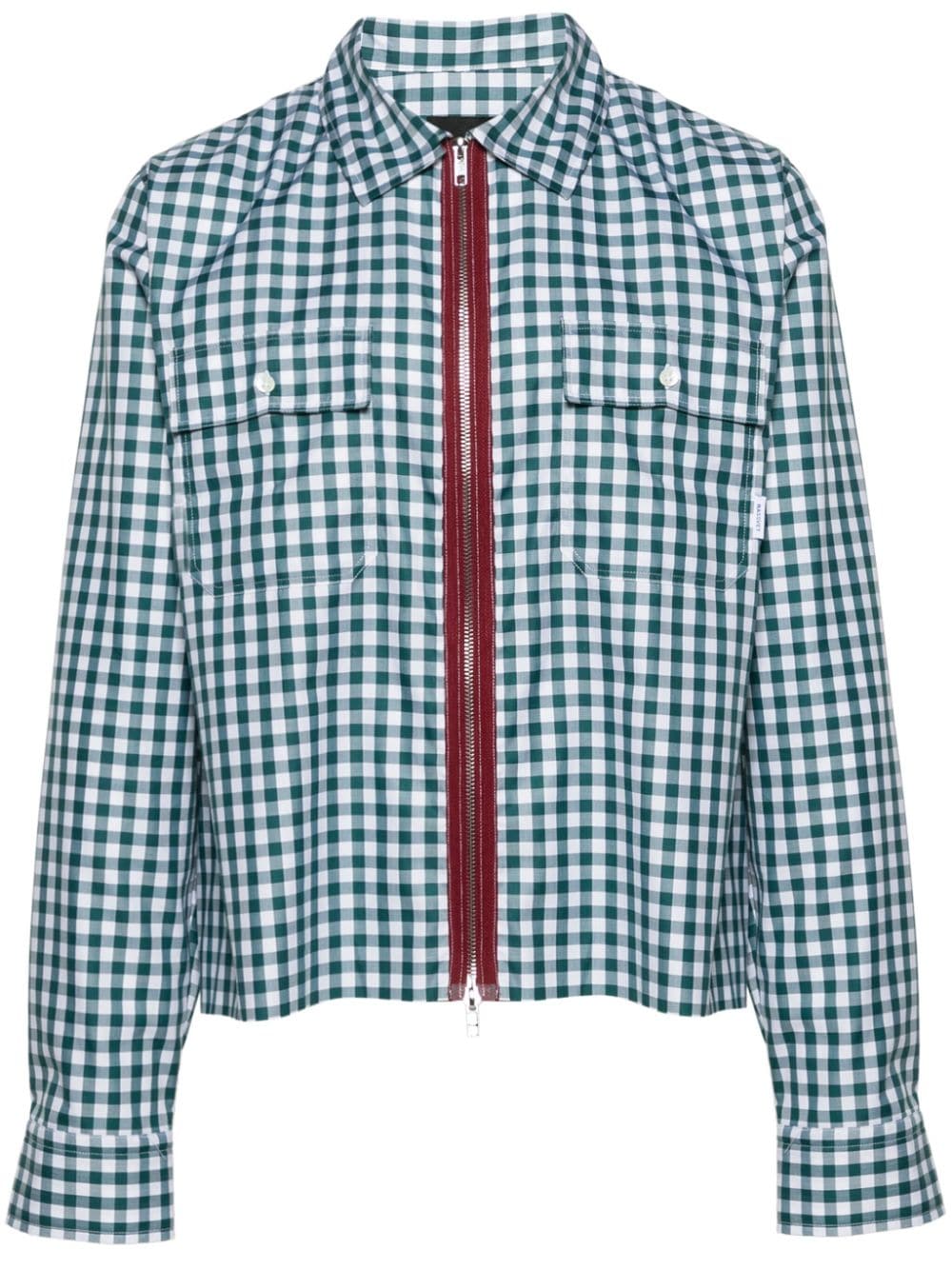 RASSVET checked zip-up shirt - Green von RASSVET