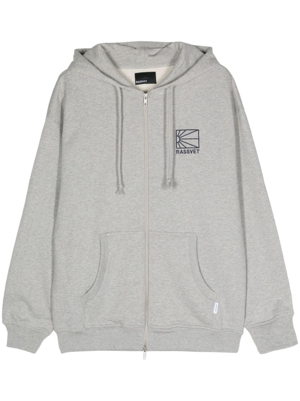 RASSVET embroidered-logo zipped hoodie - Grey von RASSVET