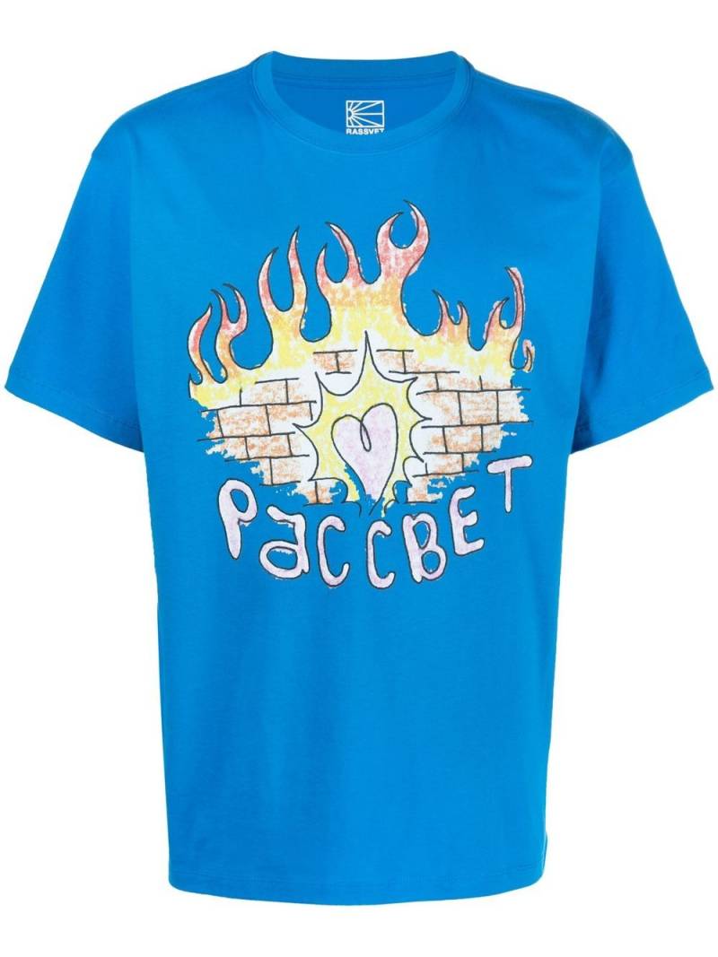 RASSVET graphic logo print T-shirt - Blue von RASSVET