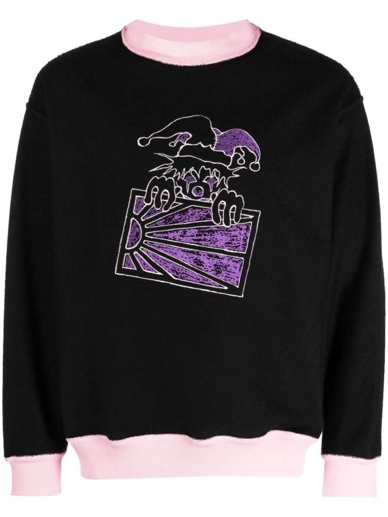 RASSVET illustration-style embroidery cotton sweatshirt - Black von RASSVET