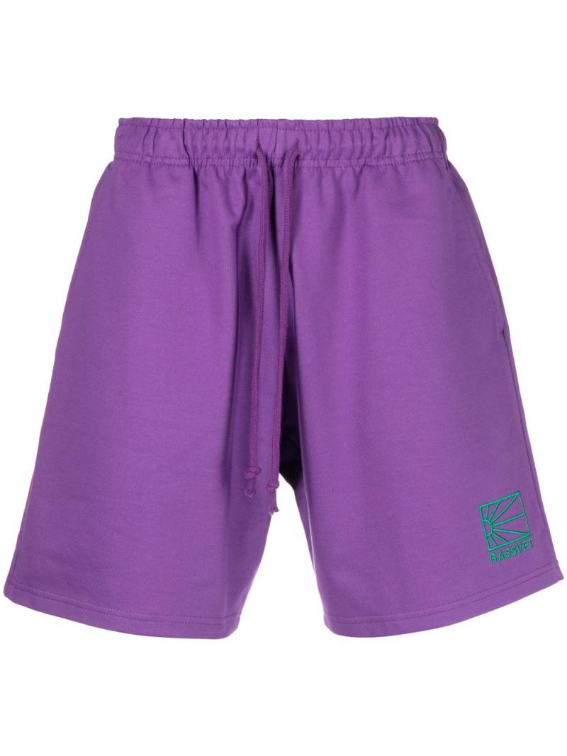 RASSVET logo-embroidered cotton track shorts - Purple von RASSVET