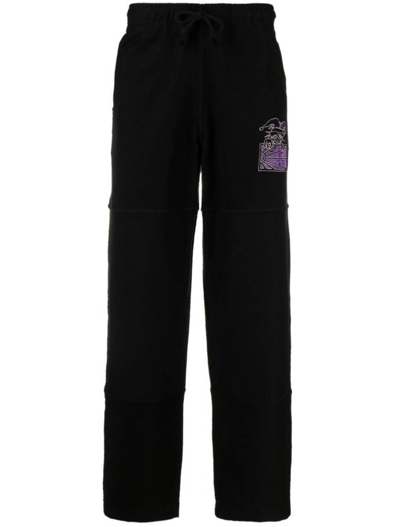 RASSVET motif-embroidered cotton track pants - Black von RASSVET