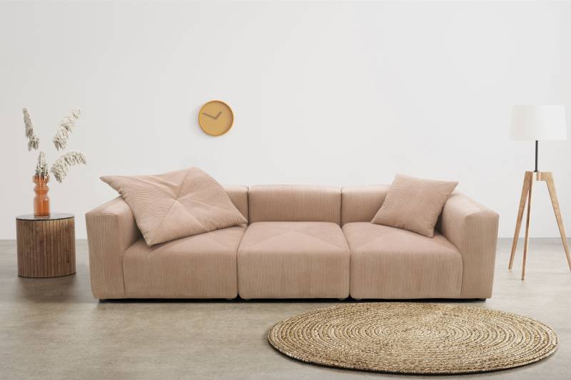 RAUM.ID Big-Sofa »Gerrid«, Cord-Bezug, bestehend aus Modulen: 2 Eck- und ein Mittelelement von RAUM.ID