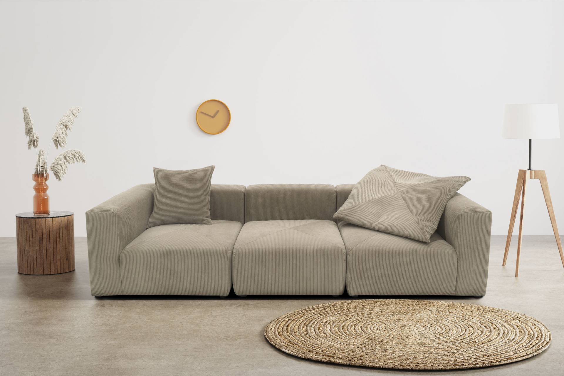 RAUM.ID Big-Sofa »Gerrid«, Cord-Bezug, bestehend aus Modulen: 2 Eck- und ein Mittelelement von RAUM.ID