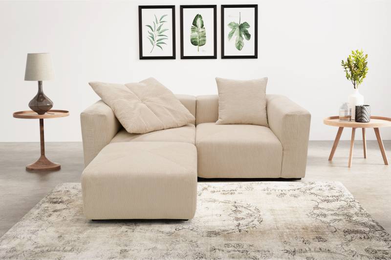 RAUM.ID Ecksofa »Gerrid L-Form«, Cord, Modulsofa, bestehend aus 2 Eckelementen + 1 Hocker von RAUM.ID