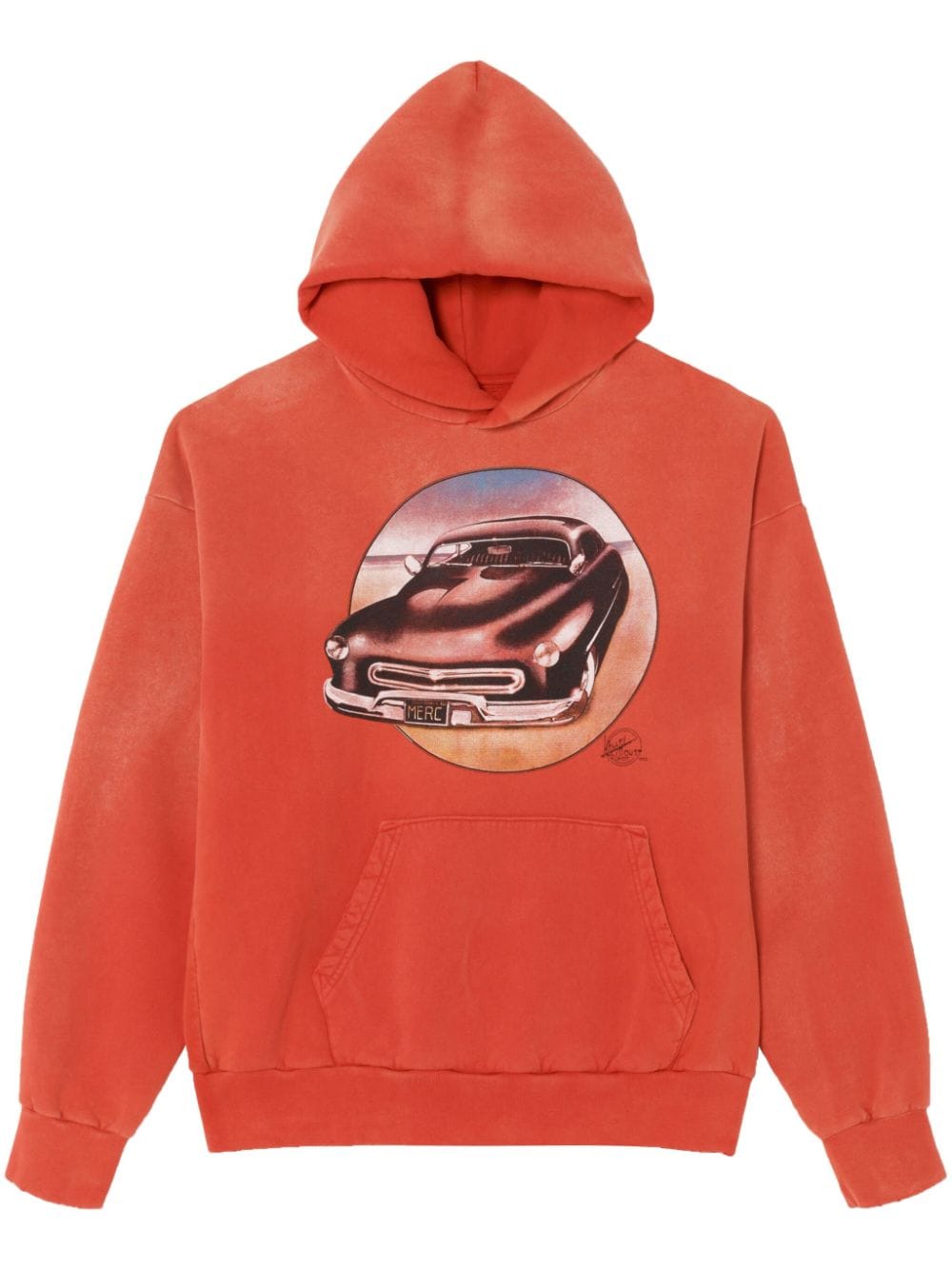 RE/DONE 51 Merc graphic-print cotton hoodie - Red von RE/DONE