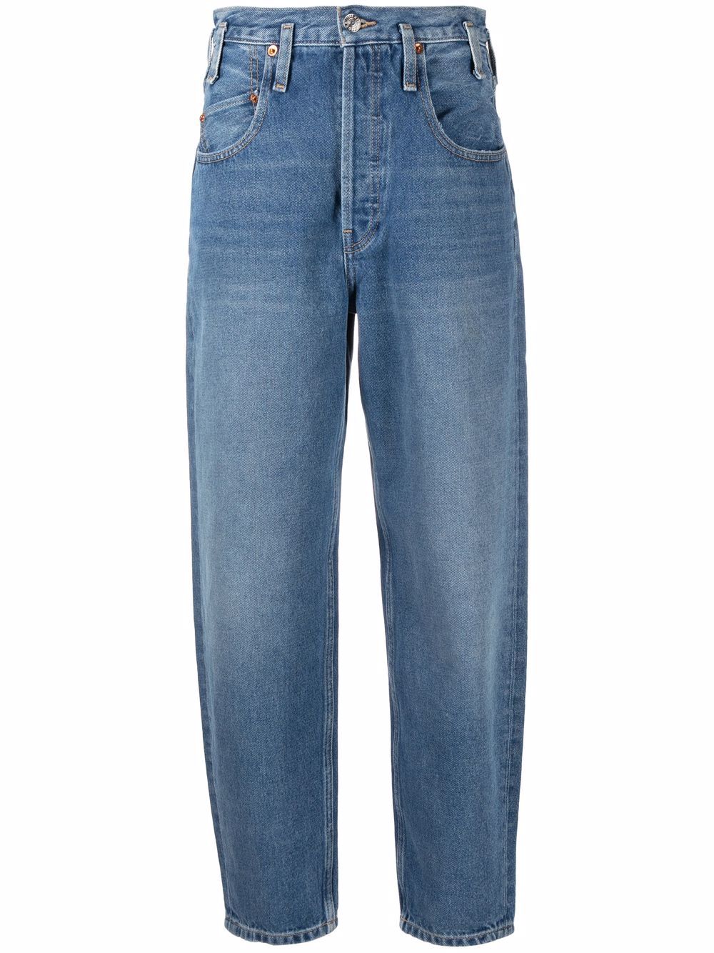 RE/DONE 70s high-waist tapered-leg jeans - Blue von RE/DONE