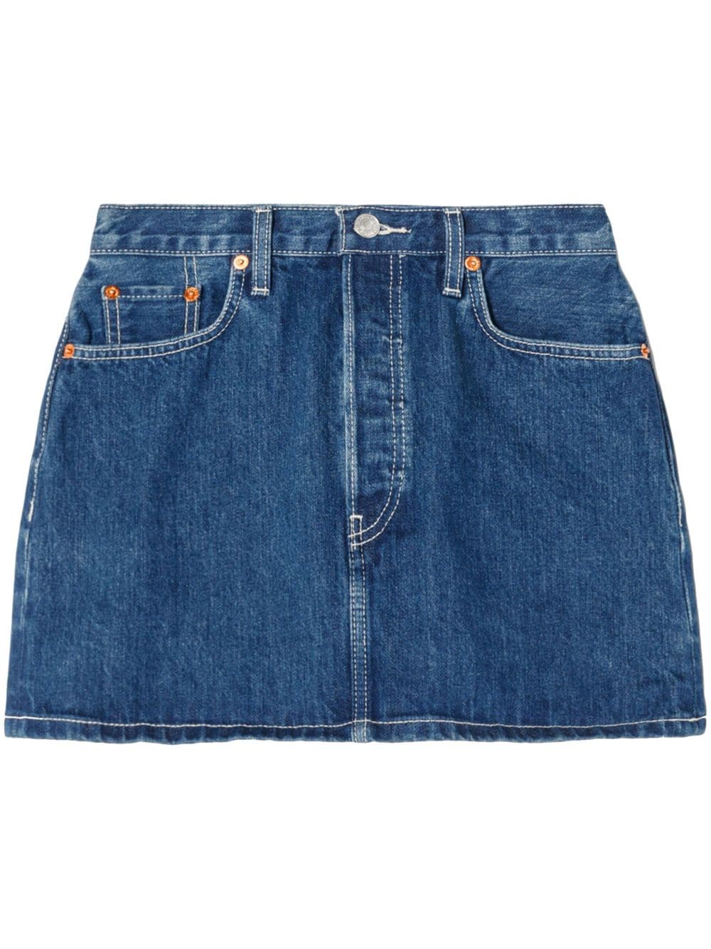 RE/DONE 90s high-waist denim miniskirt - Blue von RE/DONE