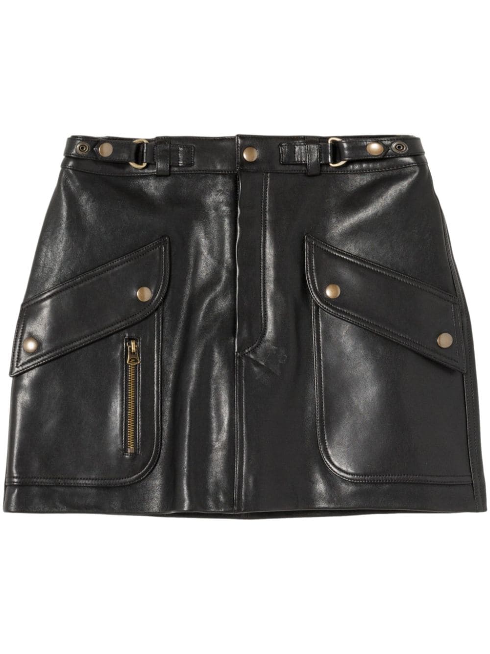 RE/DONE Racer leather mini skirt - Black von RE/DONE