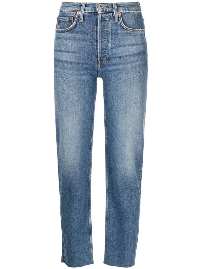RE/DONE Stobe Pipe high-rise straight jeans - Blue von RE/DONE