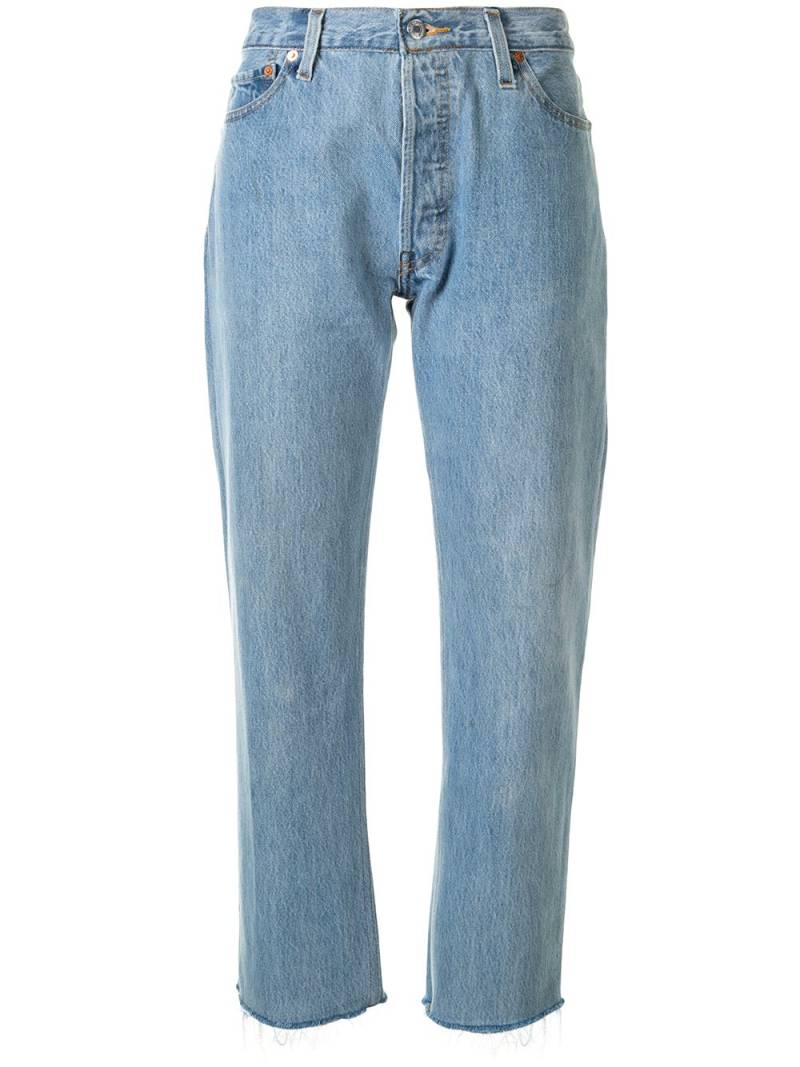 RE/DONE Stove pipe cropped jeans - Blue von RE/DONE