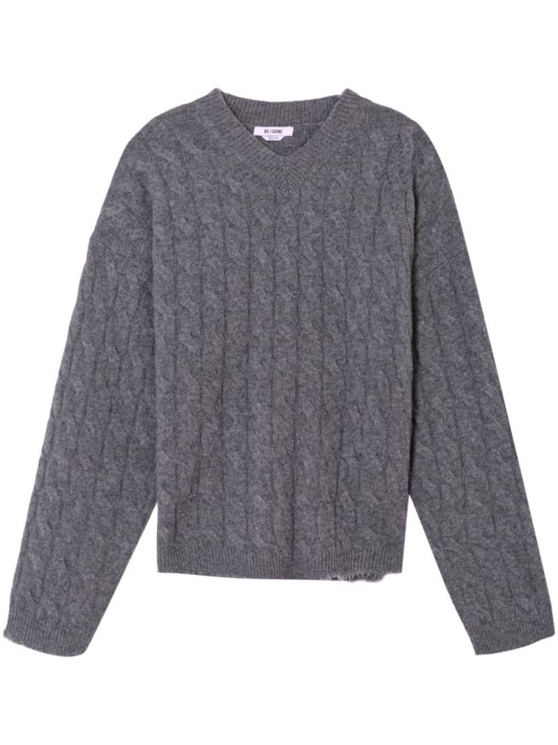 RE/DONE cable-knit cashmere jumper - Grey von RE/DONE