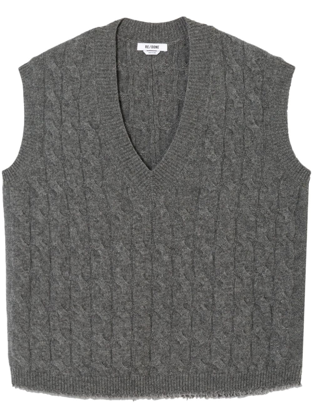 RE/DONE cable-knit cashmere vest - Grey von RE/DONE