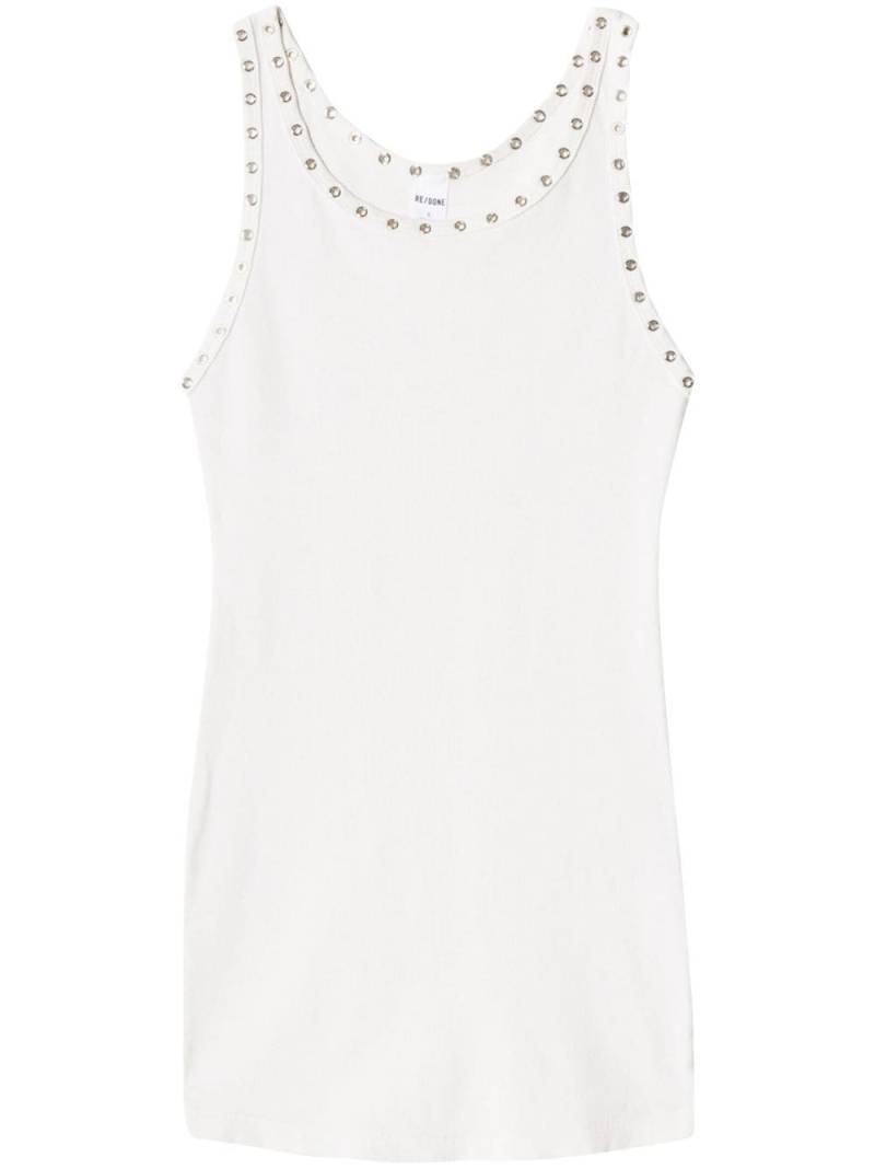 RE/DONE eyelet stretch-cotton tank dress - White von RE/DONE