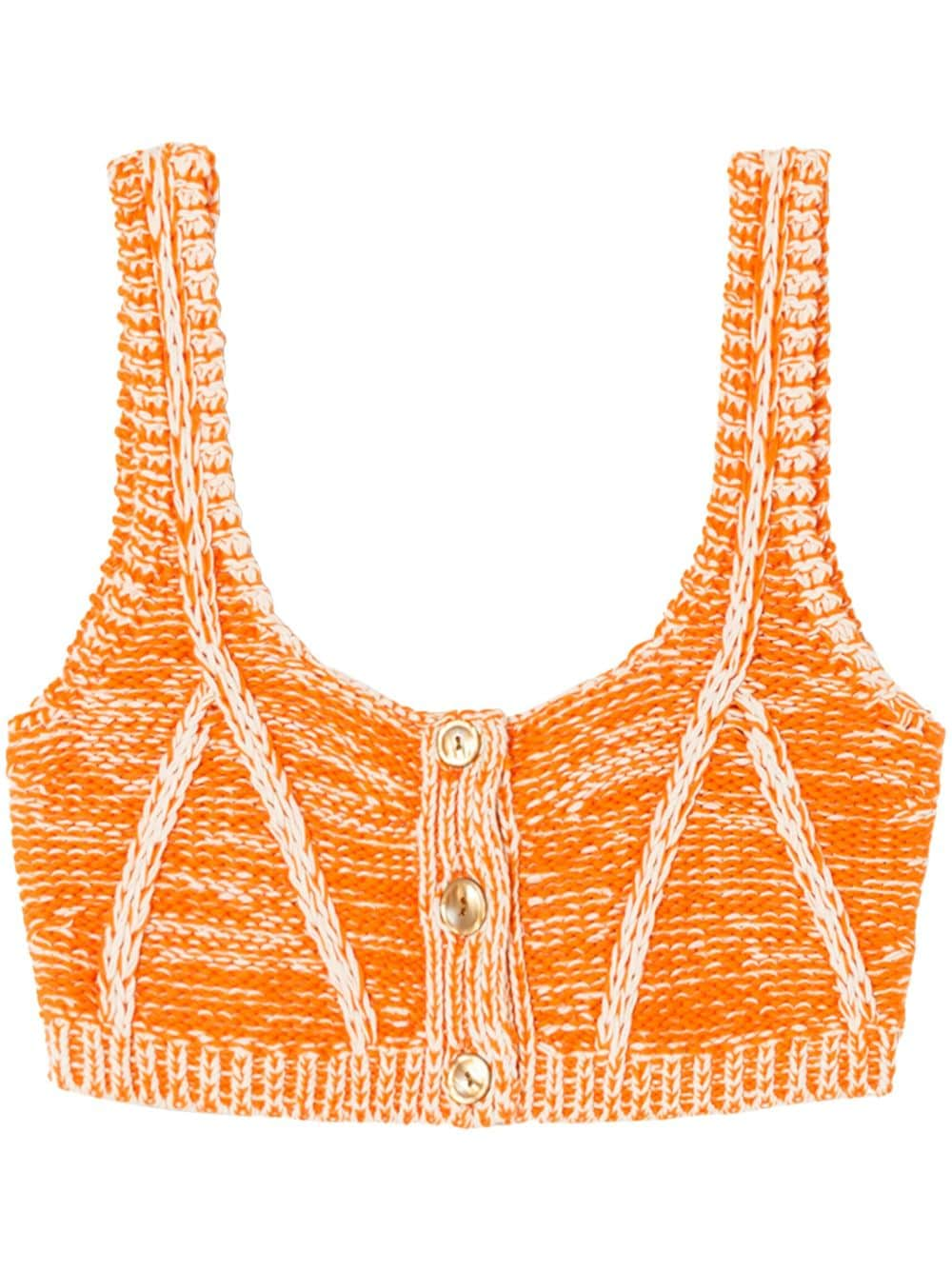 RE/DONE front button knitted top - Orange von RE/DONE