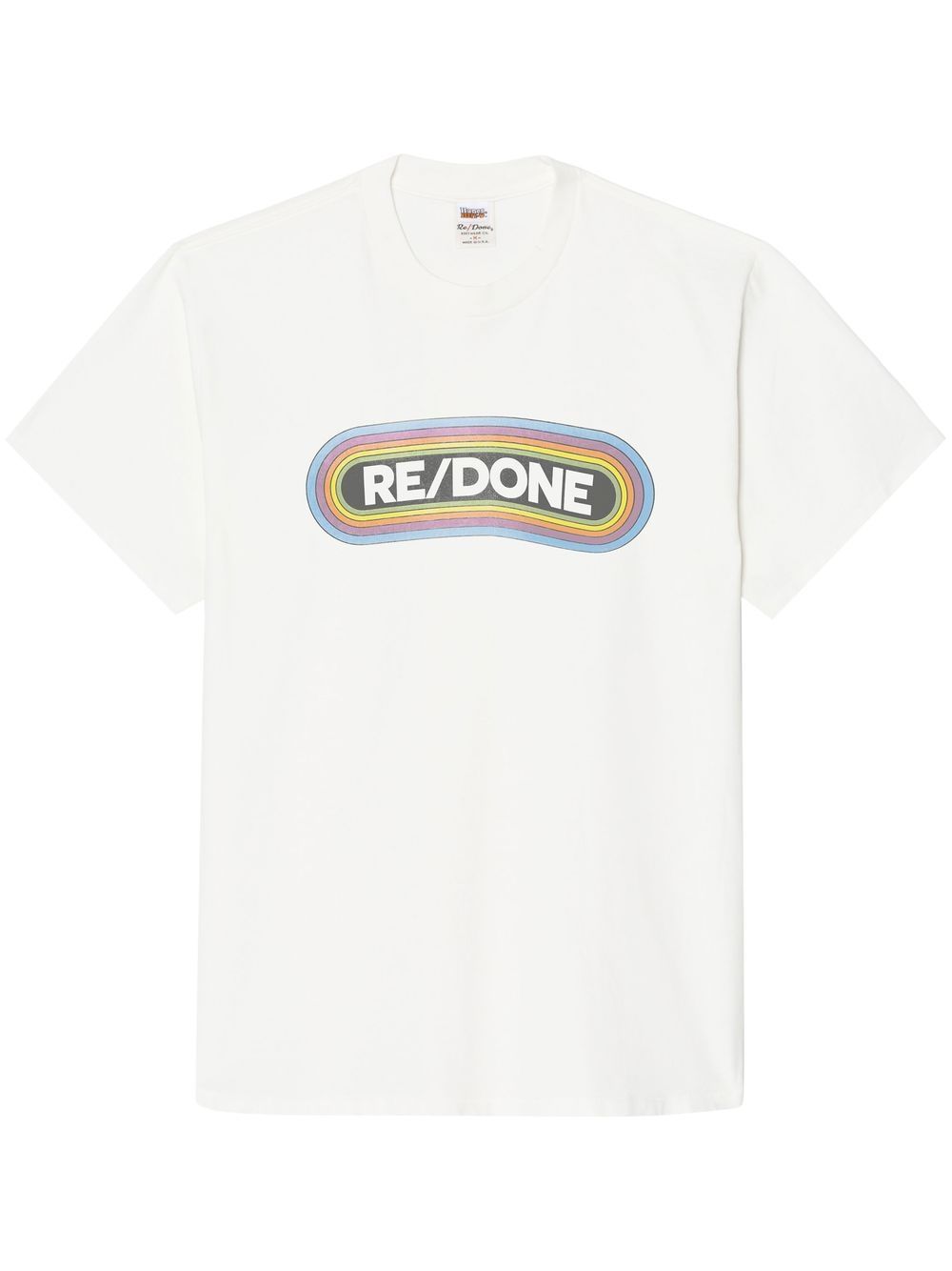 RE/DONE logo-print Rainbow T-shirt - White von RE/DONE