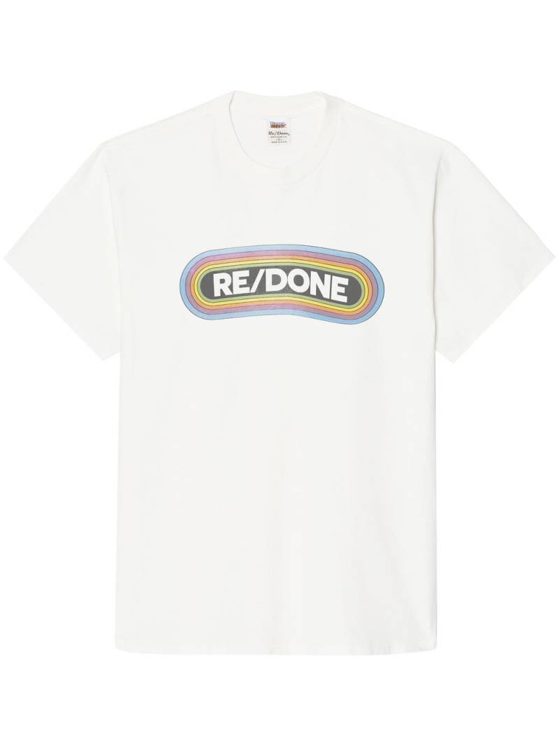 RE/DONE logo-print Rainbow T-shirt - White von RE/DONE