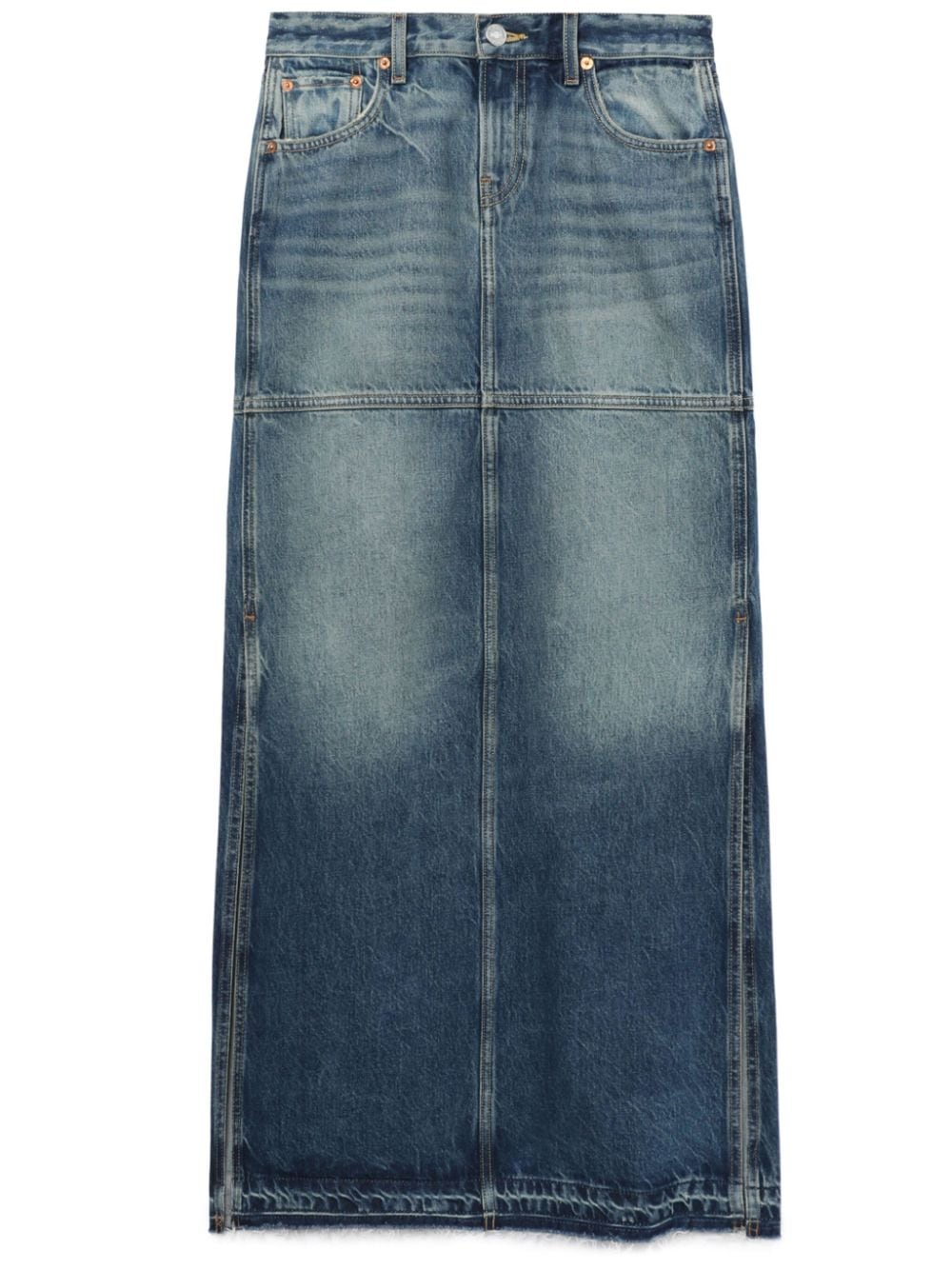 RE/DONE mid-rise maxi denim skirt - Blue von RE/DONE