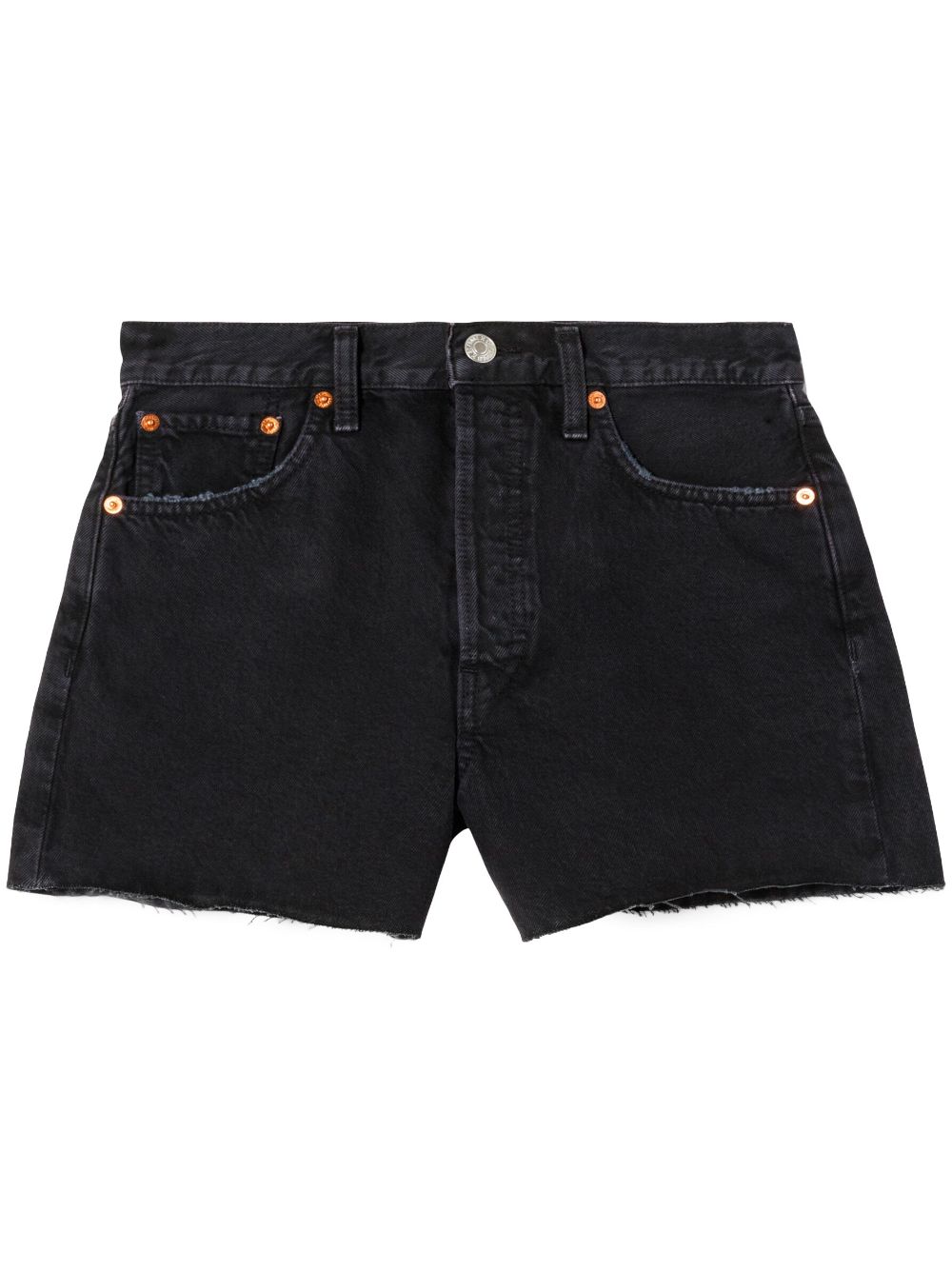 RE/DONE mid-rise washed-denim shorts - Black von RE/DONE