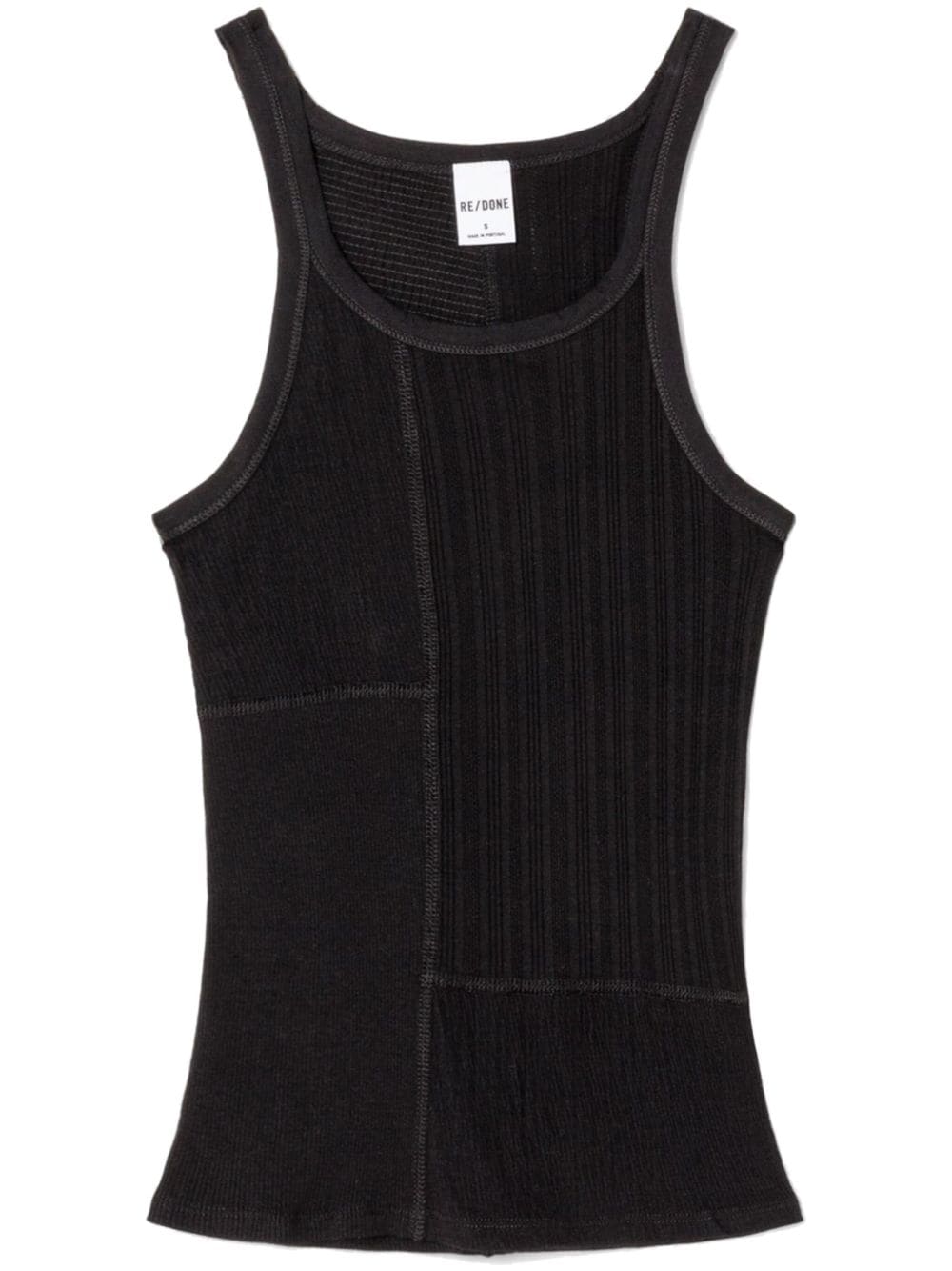 RE/DONE panelled cotton tank top - Black von RE/DONE