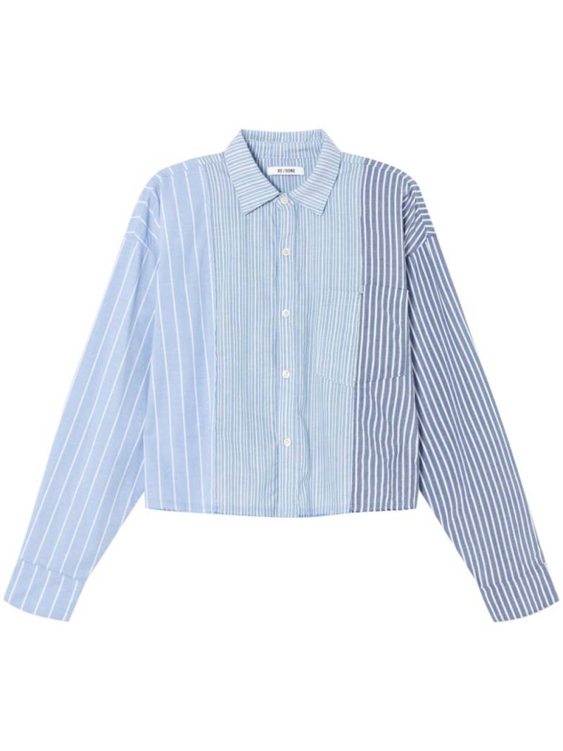 RE/DONE patchwork striped shirt - Blue von RE/DONE