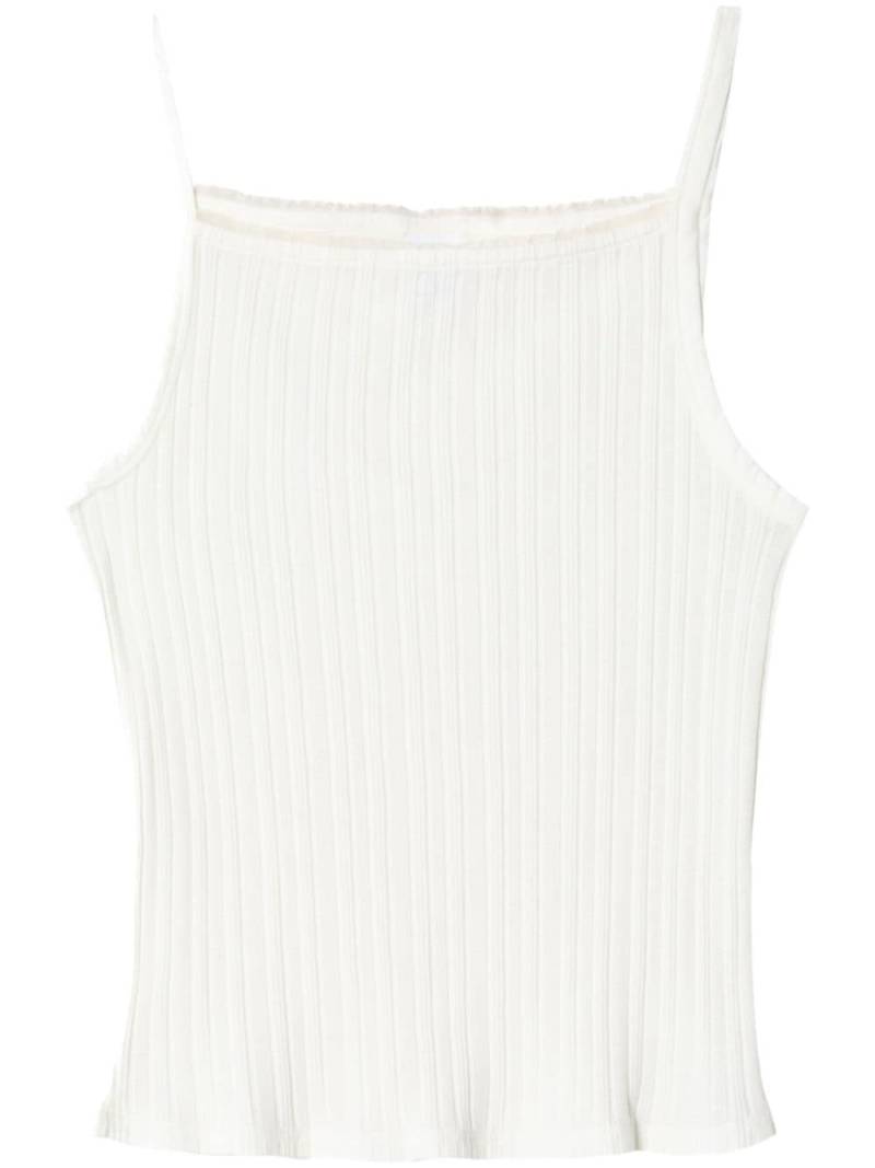 RE/DONE ribbed-knit cotton tank top - White von RE/DONE