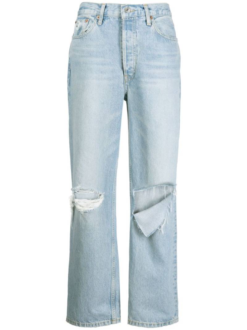 RE/DONE ripped-detail straight-leg jeans - Blue von RE/DONE
