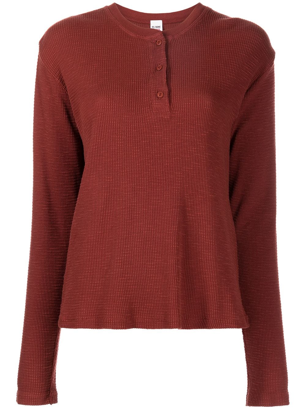 RE/DONE thermal long-sleeved henley top - Red von RE/DONE