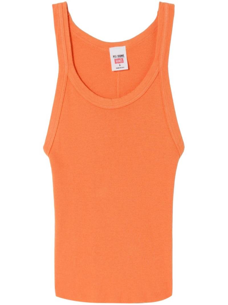 RE/DONE x Hanes cropped ribbed tank top - Orange von RE/DONE